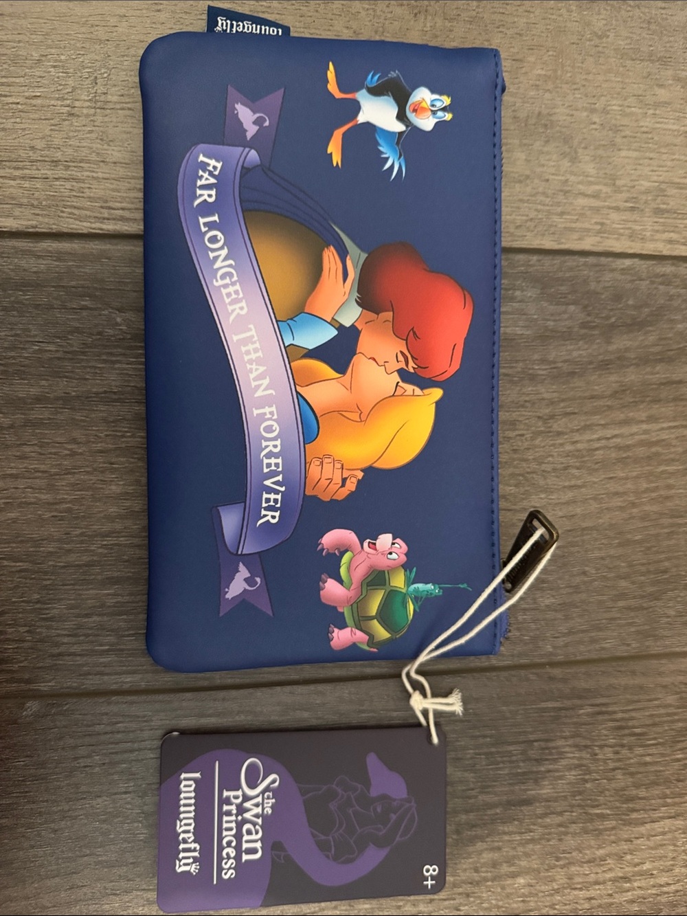 Loungefly Navy Blue The Sean Princess & Prince Kiss Zip Case